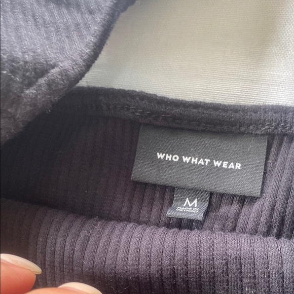 Who What Wear Cotton Midi Black Dress - Picture 2 of 4